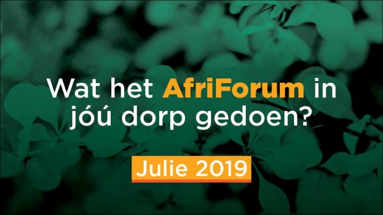 AFRIFORUM-SUKSESSE: JULIE 2019