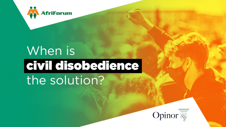 AfriForum and Opinor release comprehensive discussion paper on civil disobedience
