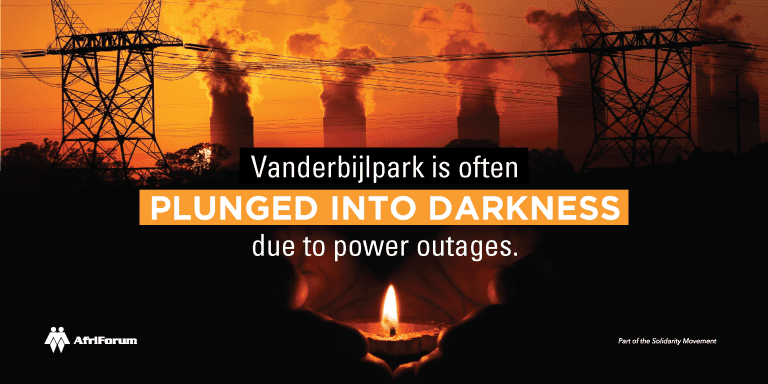 Vanderbijlpark is often plunged into darkness due to power outages.
