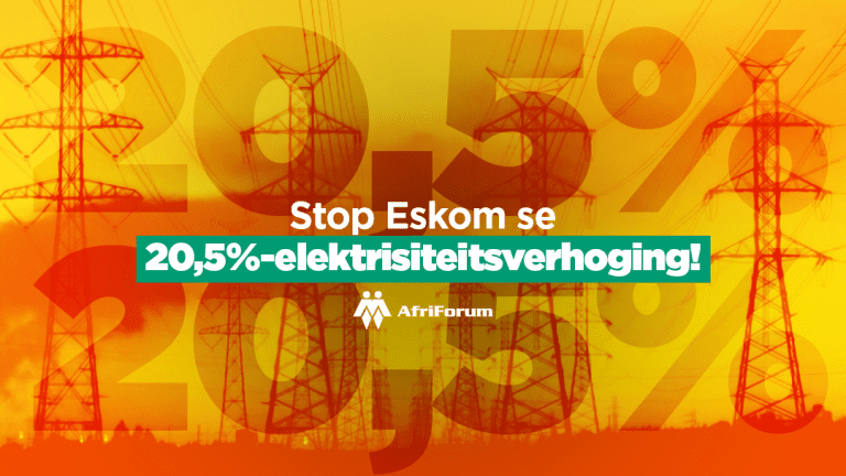 Stop Eskom se 20,5%-elekrisiteitsverhoging!