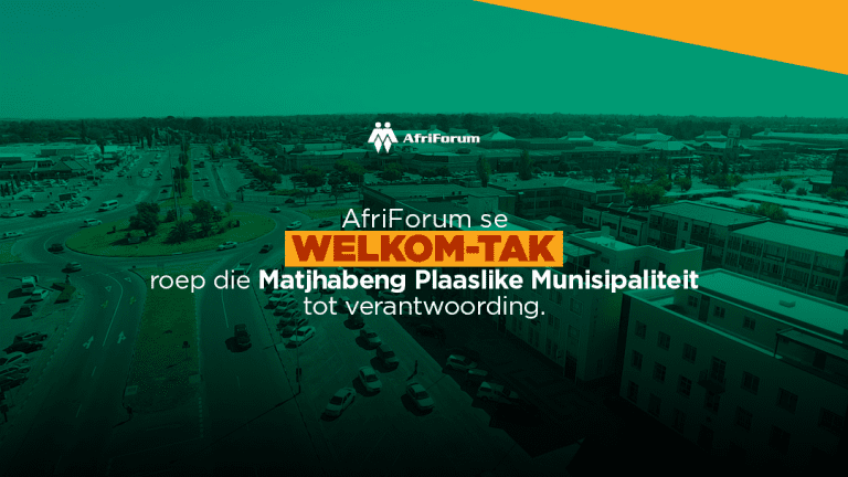 AfriForum se Welkom-tak roep die Matjhabeng Plaaslike Munisipaliteit tot verantwoording